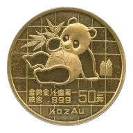 Half ounce Chinese Panda 1982-2015
