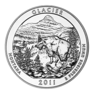 2011 Glacier ATB 5 oz Silver Coin - America The Beautiful