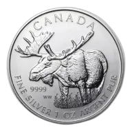 2012 1oz Canadian Silver Wildlife Series - Moose