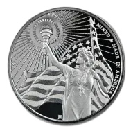 1 OZ SILVER ROUND AMERICAN RESERVE COLUMBIA GODDESS ASAHI MINT