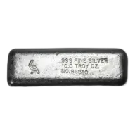 10 oz Poured Silver Bar - Golden Analytical