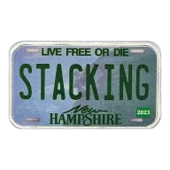 New Hampshire License Plate - Stacking Across America 1oz Silver Bar