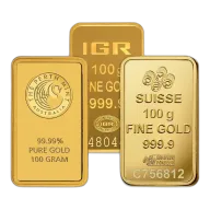 100 gram Gold Bar - Brand Varies (No Card)