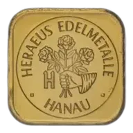 1g Minted Gold Bullion Bar Heraeus Loose - Pre-Owned