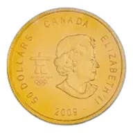 2009 Gold Bullion 1 Ounce Vancouver Olympics $50 Coin Royal Canadian Mint Grade C