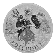 2021 5oz Silver Tuvalu Gods of Olympus Poseidon BU
