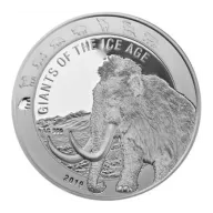 2019 Republic of Ghana 1oz Silver Woolly Mammoth