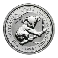 1996 1/10oz Australian Perth Mint Platinum Koala
