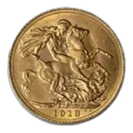 1918-P Australia Gold Sovereign George V BU