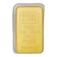 100g Gold Bar Credit Suisse - Pre-Owned