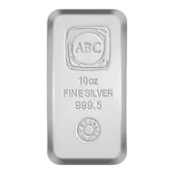 ABC Silver Bullion- 10oz Cast Bar