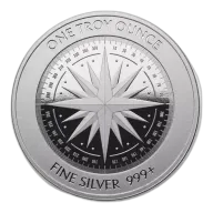 1oz Silver Round - Compass Rose