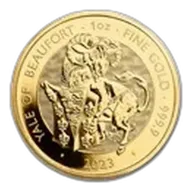 2023 GB 1 oz Gold The Royal Tudor Beasts The Yale of Beaufort BU