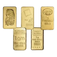 1 Gram Gold Bar/Coin/Round - Assorted Mint - .999+ Au