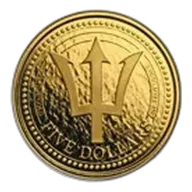 2018 Barbados 1 oz Gold Trident BU