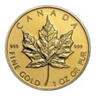 Canada 1 oz Gold Maple Leaf .999 Fine (Random Year)