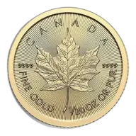 1/20 Oz Gold Canadian Maple Leaf - BU (Random Year, Sealed Packaging)