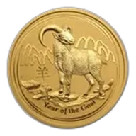 2015 Australia 2 oz Gold Lunar Goat BU