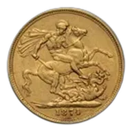 1871-1887-S Australia Gold Sovereign Young Victoria AU