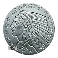 Golden State Mint (GSM) 1 Oz Incused Indian Silver Round