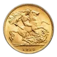1915 Great Britain Gold Half Sovereign George V BU