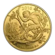 2016 Australia 1/2 oz Gold Lunar Year of the Monkey BU (RAM)