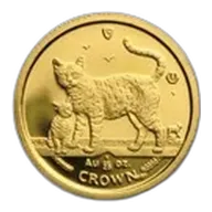 2002 Isle of Man 1/25 oz Gold Bengal Cat BU