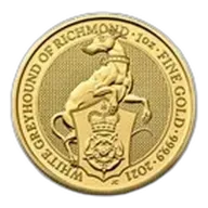 2021 Great Britain 1 oz Gold Queen's Beasts The White Greyhound