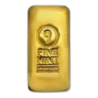10 oz Cast Poured Gold Bar - 9Fine Mint