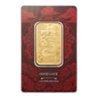 2025 1 oz Gold Bar - PAMP Good Luck Yellow Dragon (Assay)