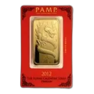 2012 100 gram Gold Bar- PAMP Suisse Year of the Dragon (In Assay)