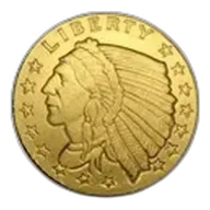 1/10 oz Gold Round - Incuse Indian