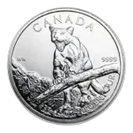 2012 Canada 1 oz Silver Wildlife Cougar (Abrasions, Spotted)