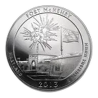 2013 5 oz Silver ATB Fort McHenry National Park, MD