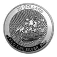 2020 Cook Islands 1 kilo Silver Bounty Coin