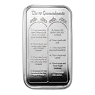 1 oz Silver Bar - Ten Commandments