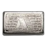 10 oz Silver Bar - A-Mark (Stackable, USVI)