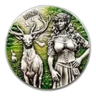 2023 Germania Valkyries: Ostara 2 oz Silver (Antiqued, HR)