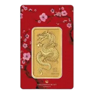 1oz Perth Mint Gold Lunar Dragon Minted Bar