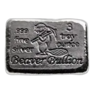 Beaver Bullion - 3 oz Silver Bar