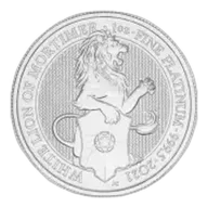 2021 Queen's Beasts Lion of Mortimer 1 oz Platinum Bullion Coin