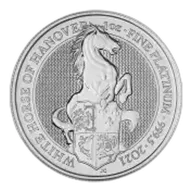 2021 Queen's Beasts White Horse of Hanover 1 oz Platinum Bullion Coin