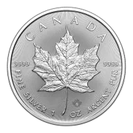 2026 1 oz Canadian .9999 Fine Silver Maple Leaf $5 Coin BU - Effigy King Charles III