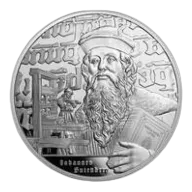 2024 Niue 1 oz Silver Icons of Inspiration: Johannes Gutenberg BU Coin