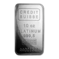 10 oz Platinum Bar - Credit Suisse (.9995 Fine, w/Assay)