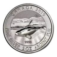 2019 Canadian Silver Orca Whales 2oz BU