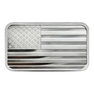 5 oz SilverTowne American Flag Silver Bar (New)