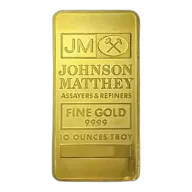 10oz Johnson Matthey Gold Bar