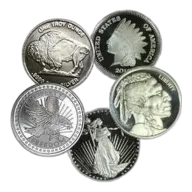 1 oz Silver Rounds at SPOT Price