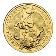 2018 GB 1 oz Gold Queens Beasts The Bull of Clarence